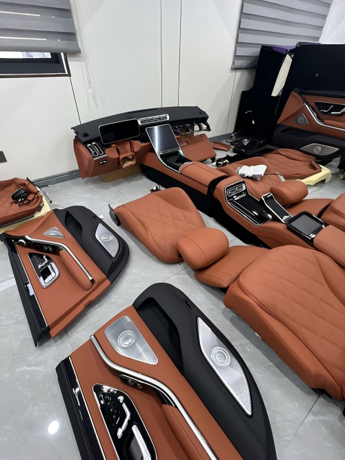 Mercedes Vito V-Class W447 Full Interior Upgrade Kit Digital Dashboard Seat Upholstery Door Panel Set